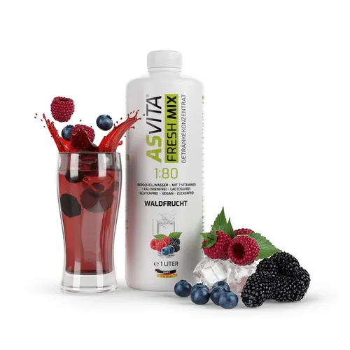  ASVita Fresh Mix 1:80 - 1 Liter Getränkesirup - Waldfrucht 14,99 EUR/l