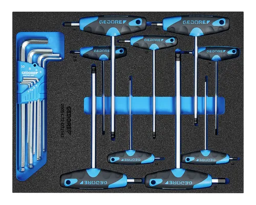 Gedore Blau 2005 CT2-DT 2142 Winkelschraubendreher-Satz 17-teilig - Schraubendreher-Satz in praktischem Check-Tool-Modul, ideal für präzise Arbeiten und optimale Handhabung.