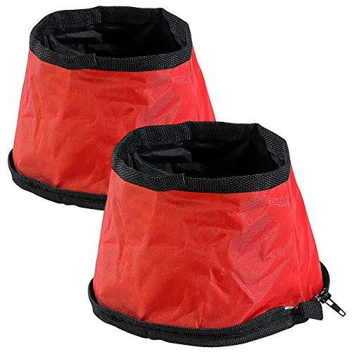 PEARL Napf für Hund und Katze: 2er-Set Ultrakompakt Faltbarer Reise-Hundenapf für unterwegs, 19x12 cm (Schüssel für Hund, Katze, Tier, Hundenapf für, wasserdichte Taschen)