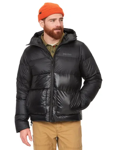Marmot Herren Guides Down Hoody - Leichte Funktionsjacke aus recycelter Daune, wasserabweisend und winddicht, ideal für kalte Wintertage und nachhaltige Outdoor-Abenteuer.