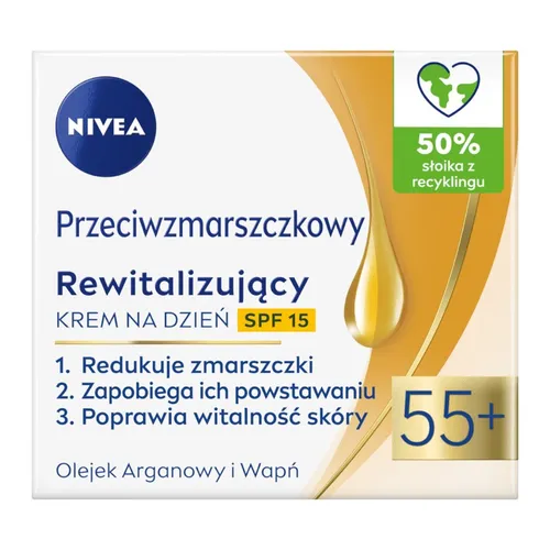 Nivea Przeciwzmarszczkowy + Rewitalizujący krem na dzień SPF15 55+ 5900017091167