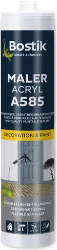 BOSTIK A585 Maler Acryl Grau – Acryl Dichtstoff, Witterungs- und Alterungsbeständig, Für Innen- und Außenbereich, Überstreichbar, Geeignet für Alle Materialien, 300ml