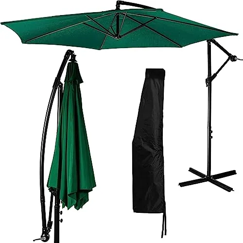 STILISTA Ampelschirm 300 cm mit Kurbelvorrichtung, inklusive Abdeckung, grün