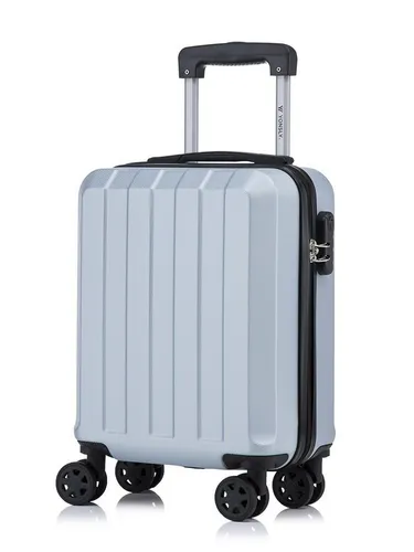 YONSLY Trolley Reisekoffer S, Silber - Hartschalen Handgepäck mit 4 Rollen - Leichter und robuster Hartschalenreisekoffer mit 360°-Doppelrollen für mühelose Mobilität. Integriertes Sicherheitsschloss sorgt für sicheren Transport. Ideal für Reisen und den täglichen Gebrauch.