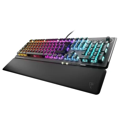 Turtle Beach Vulcan II Gaming-Tastatur, mechanische Schalter Titan II, Tasten mit RGB-Hintergrundbeleuchtung, abnehmbare Handgelenkauflage, FR-Layout, Schwarz