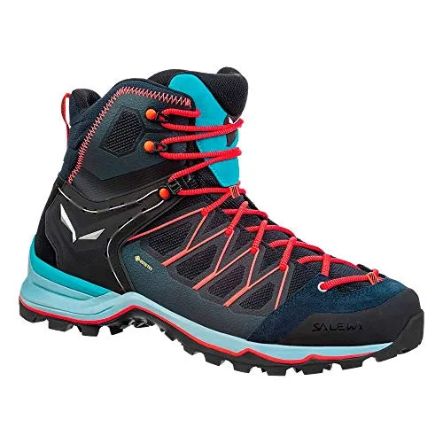 Salewa Mountain Trainer Lite Mid Gore-Tex Damenwanderstiefel - Blau, Größe 5 - Wanderschuhe für Bergtouren mit GORE-TEX Membran für wasserdichten Schutz und optimaler Atmungsaktivität. Ideal für Komfort und Flexibilität bei schnellen Abstiegen.