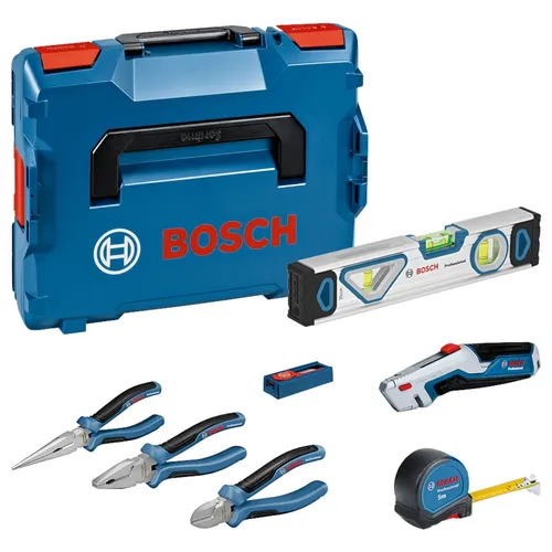BOSCH Handwerkzeug-Set 16 Tlg. m. Zangen - Handwerkzeug-Sets mit 16 hochwertigen Teilen, inklusive Zangen für vielseitige Anwendungen im Heimwerkerbereich.