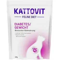 Kattovit Diabetes 400g - Trockenfutter für Katzen, unterstützt Gewichtsabnahme mit L-Carnitin und hochwertigen Proteinen, Rabatt für Stammkunden 3%