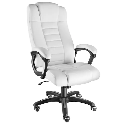 tectake® Bürostuhl - Ergonomischer Chefsessel mit 12 cm Polsterung - Bürostuhl mit höhenverstellbarer Wippfunktion und Armlehnen, ideal für lange Arbeitszeiten oder Gaming-Sessions, sorgt für optimalen Sitzkomfort und ergonomische Unterstützung.