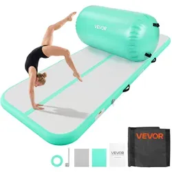 VEVOR Aufblasbare Turnmatte 3x1 m mit Turnrolle Mintgrün