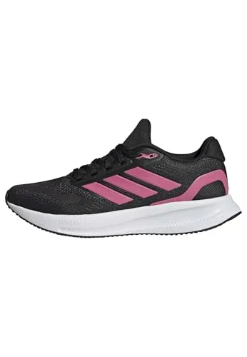 adidas Damen Runfalcon 5 Running Shoes - Leichte Laufschuhe in Core Black/Pink Fusion - Laufschuhe mit atmungsaktivem Mesh-Obermaterial und Cloudfoam-Zwischensohle für höchsten Komfort. Ideal für Läuferinnen, die Leichtigkeit und Unterstützung suchen.