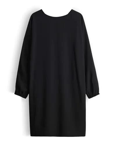 OPUS Damen Minikleid | WELEXI knielanges Kleid im samtigen Glanz Black, 40