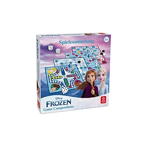 ASS 22501551 Die Eiskönigin 2 Spielesammlung - Gesellschaftsspiel mit 5 spannenden Brettspielen für Kinder ab 5 Jahren, ideal für Eiskönigin-Fans und perfekte Unterhaltung für die ganze Familie.