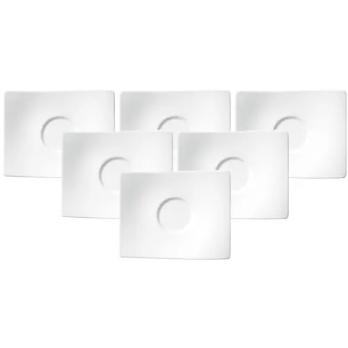 Villeroy & Boch NewWave Tee- und Kaffeeuntertasse 6er Set - Premium Porzellan Untertassen, ideal für stilvolles Servieren von Kaffee und Tee, auch für Gastronomie geeignet, spülmaschinenfest und mikrowellengeeignet.