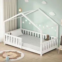 ML-DESIGN Spielbett Hausbett für Kinder 80x160cm - Stilvolles Hausbett aus massivem Kiefernholz mit Lattenrost und Rausfallschutz. Ideal für kreative Träume und sicheres Spielen im Kinderzimmer. Perfekt für Kinder bis ca. 8 Jahre.