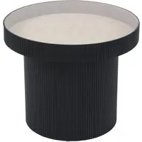 SVITA MIGUEL Beistelltisch rund Schwarz mit Glasplatte von SVITA