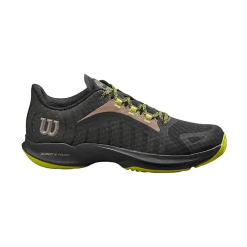 Wilson Herren Hurakn Pro Tennis Shoe, Black/Lime Green/Falcon, 44 2/3 EU - Wanderschuhe mit nachhaltigem Fused 8 Foam und optimalem Grip für schnelle Padel-Bewegungen. Ultimative Stabilität und Komfort dank Endofit und Duralast-Gummimischung.