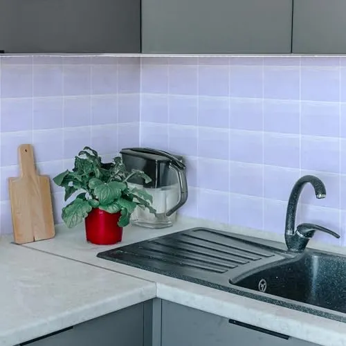 WALPLUS 100 Stück Fliesenaufkleber, Küche, 15 x 15 cm, abnehmbare Wandfliesen, weiß, für Küche