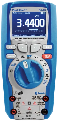 PeakTech Grafik-Multimeter TRMS AC+DC 1000 VAC 1000 VDC 10 ADC - Präzise Messungen für Profis und Hobbyelektroniker, ideal für Elektroinstallation und Gartenprojekte