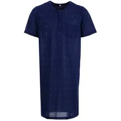 Lucky Nachthemd Nachthemd Kurzarm - Raute Punkt blau L