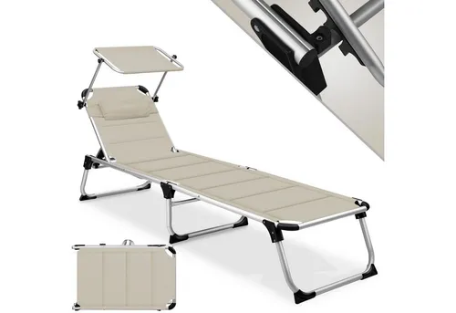 KESSER Gartenliege SUN mit Dach in beige von Kesser