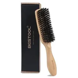 BESTOOL Wildschweinborsten Haarbürste für Damen und Herren - Hochwertige Haarbürste mit 100% Wildschweinborsten für glänzendes Haar und gepflegte Bärte. Ergonomischer Griff für komfortable Anwendung. Ideal zur täglichen Pflege und Styling.