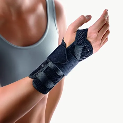 Bort 112730 Handgelenkorthese groß links, schwarz - Bandagen für Hände & Gelenke: Feste Handgelenkorthese mit individueller Anpassung, atmungsaktiv und ideal für Tag und Nacht.