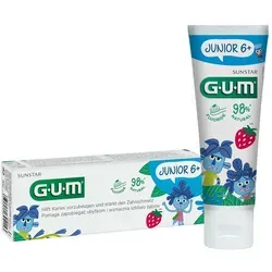 Sunstar Gum Orange Paste für Kinder 50ml - Zahnpasta für Kinder von 7 bis 12 Jahren mit Fluorid und Isomalt zur Kariesprävention und Stärkung des Zahnschmelzes. Sanfte Formel mit leckerem Erdbeer-Geschmack.