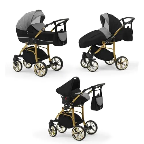 Kinderwagen-Set 4 in 1 Neo Gold inkl. Sportsitz und Autositz - 16 Teile - in 22 Farben
