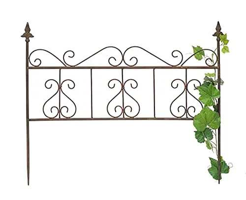 DanDiBo Rankhilfe Metall Blumengitter 60 cm Freistehend Rankgitter 96016 Steckzaun Kletterhilfe Stab Rost Imitat
