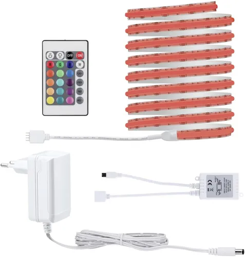 Paulmann SimpLED Stripe Cob Komplettset - LED Stripe mit Farbwechselfunktion (RGB), ideal für stimmungsvolle Innenbeleuchtung, dimmbar für individuelle Lichtakzente.