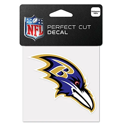 Wincraft NFL Baltimore Ravens 63037011 Perfect Cut Color Aufkleber, 10,2 x 10,2 cm, Schwarz