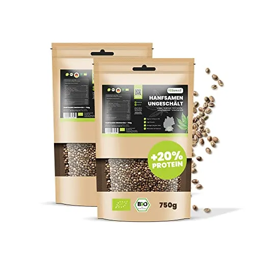 SANUUS Bio Hanfsamen ungeschält geröstet 2x750g Vorratspack von SANUUS Better Living