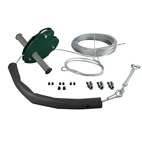 Loggyland Gartenseilbahn für Kinder - 25m Kabelbahn ohne Sitz - Schaukeln: Robuste Drahtseilbahn mit 25m Stahlkabel, ideal für Outdoor-Abenteuer und bis 70 kg belastbar.