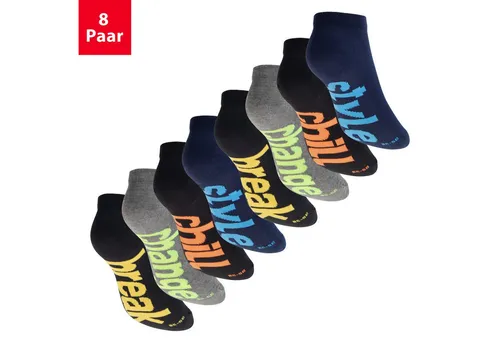 Footstar Füßlinge Damen & Herren Sneaker Socken (8 Paar) Neon Sportsocken