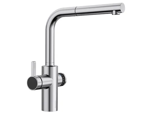 Blanco Evol-S Volume PVD Steel Hochdruckarmatur - Hochdruckarmatur mit innovativer Messbecher-Funktion, intuitiver Touch-Bedienung und ultra resistentem Edelstahl-Finish für langlebige Nutzung.