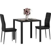 HOMCOM Essgruppe Esstisch mit 4 Stühlen