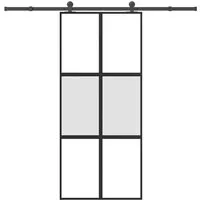 vidaXL Schiebetür 90x205 cm aus Hartglas & Aluminium - Moderne Schiebetür für platzsparende Lösungen, langlebig und stabil durch gehärtetes Glas und Aluminium. Leises Gleiten dank Innenlagern – ideal für jedes Zuhause.