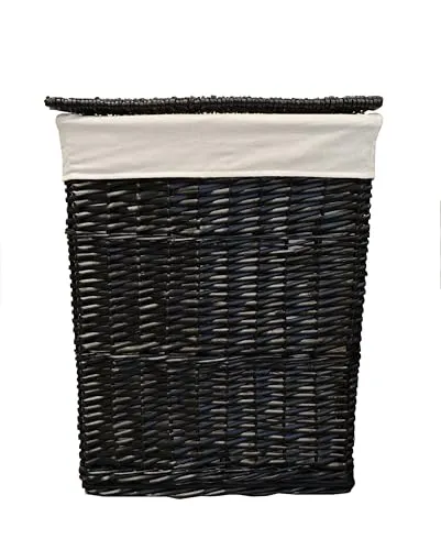 DVier Wäschekorb laundry schwarz weide 32x24 h.46
