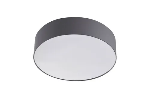 Lindby Textil Deckenleuchte rund 50 cm - Stilvolle Deckenlampe aus hochwertigem Stoff, ideal für Wohnzimmer und Schlafzimmer. Sie bietet warmes, blendfreies Licht und ein elegantes Design in Grau.