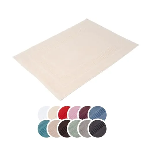 liebling Badvorleger 100% Bio Baumwolle, Serie Organic, 1200 gr. / m², 60 x 100 cm, 60 Grad, GOTS-Zertifiziert, schnelltrocknend, Farbe: Creme