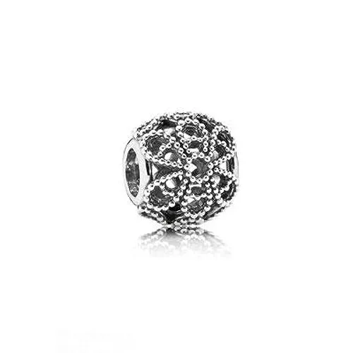 PANDORA Offen gearbeitetes Metallperlen-Blüten Charm Sterling Silber 11 x 11 x 9,9 mm (T/H/B)
