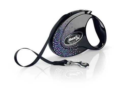 Produktbild FLEXI Glam Splash Hundeleine M Gurtleine 5 m schwarz für Hunde bis 25 kg
