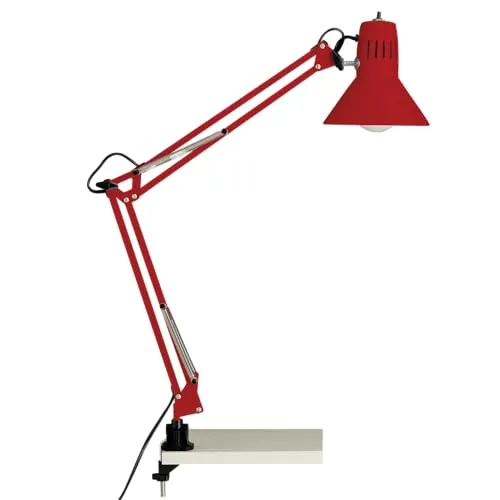 Lightbox praktische Schreibtischlampe - Basic Klemmleuchte mit schwenkbarem Kopf - Praktische Klemmleuchte mit schwenkbarem Kopf für flexible Ausleuchtung. Ideal für jeden Arbeitsplatz, mit einfachem Druckschalter für bequemes Ein- und Ausschalten. E27-Fassung für energiesparende Leuchtmittel.