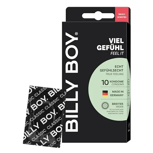 BILLY BOY Kondome Viel Gefühl 10er | 56 mm | Gefühlsechte Kondome mit angenehmem Duft (1x10 Stück)