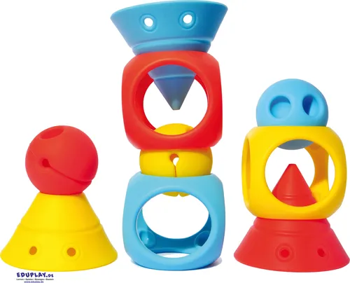 Building Genius Lern- / Bauspiel Set bunt (2020) | Moluk - Gesellschaftsspiel für Babies, fördert Geschicklichkeit und Kreativität mit bunten Bausteinen für spielerisches Lernen.