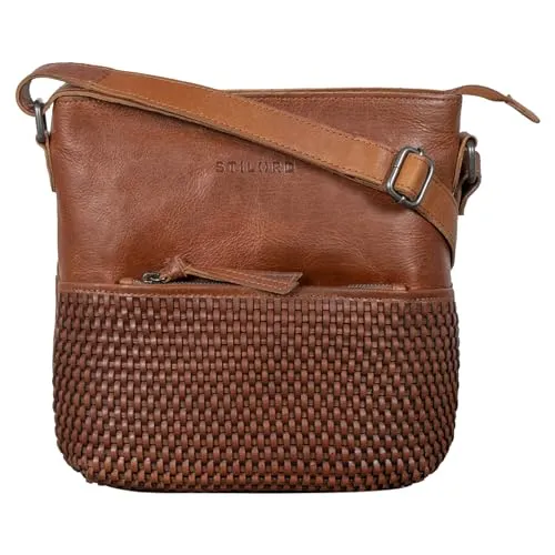 STILORD 'Liz' Damentasche geflochtenes Leder Handtasche Frauen Umhängetasche Groß Shopper Hobo Bag Elegante Schultertasche Tote Bag Vintage Flechttasche, Farbe:toretto - dunkelbraun