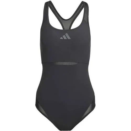 adidas Damen LANELUX Y-Back MESH Badeanzug, Schwarz, Größe 34 - Stylischer Badeanzug mit Rundhalsausschnitt und Mesh-Einsätzen. Ideal für den Schwimmsport, schnell trocknend und aus recyceltem Material für umweltbewusste Entscheidungen.