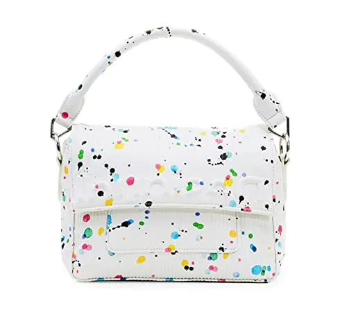 DESIGUAL Fantastic Damen Handtasche - Elegante Umhängetasche in Weiß - Umhängetaschen mit 2 abnehmbaren Henkeln und praktischen Fächern, ideal für stilbewusste Frauen, die Funktionalität und Design schätzen.