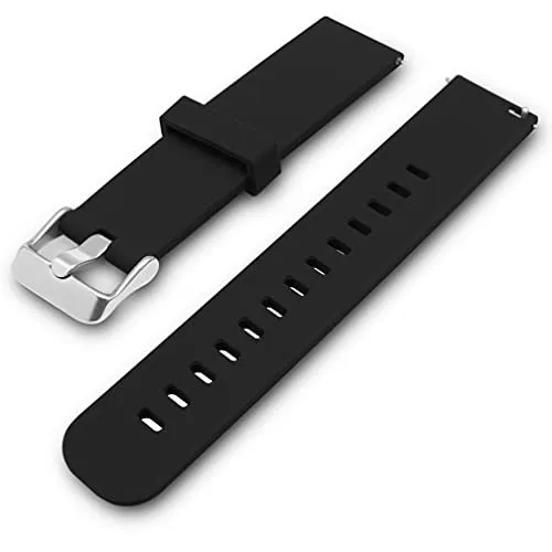 ADALLOR® Smartwatch Armband Wechselarmband für Herren Damen, Quick Release Uhrenarmband, Ersatzarmband, Silikon Uhrenarmbänder, Uhrband Bracelet Strap für Herrenuhr, 22mm, 20mm, 18mm (20mm, schwarz)